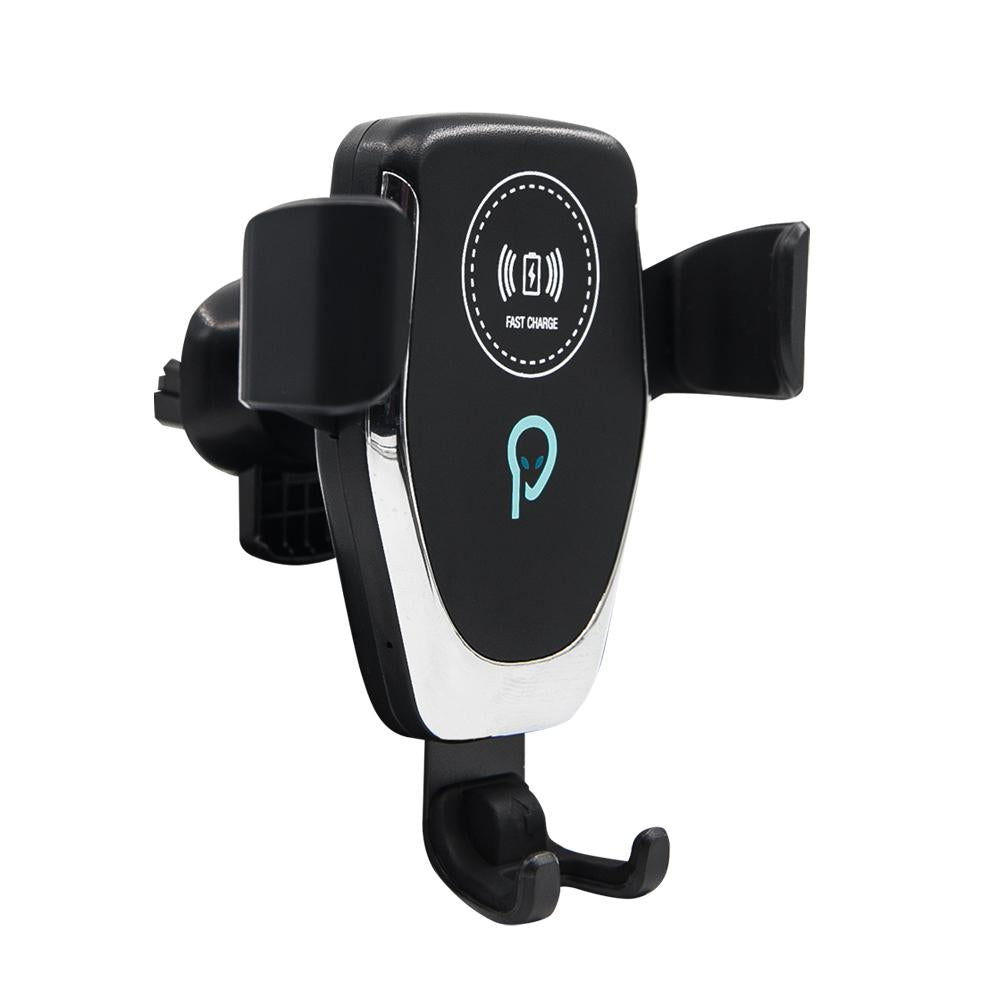 Suport Telefon Auto Spacer 2 in 1 cu Incarcare Wireless Qi 10W, Negru