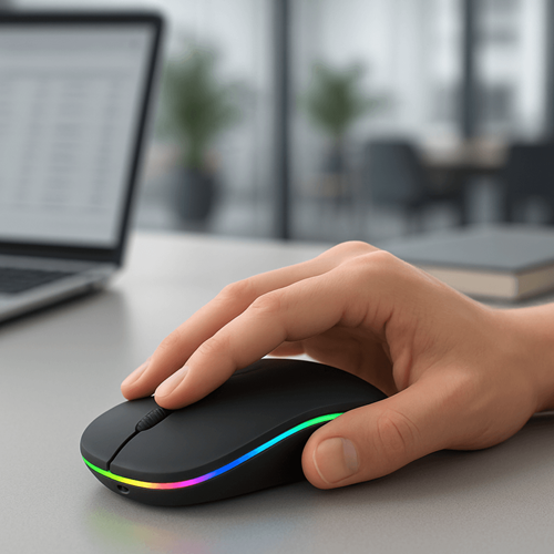 Mouse Wireless, UMBER Z1, LED, Dual Mode, Reincarcabil, Silentios, Negru